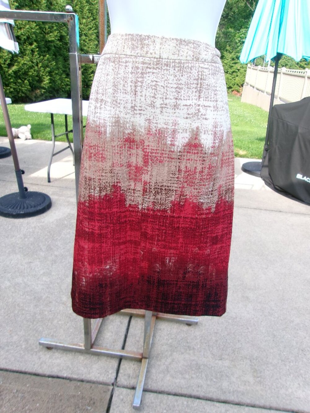 NWOT NYCC RUST BEIGE PRINT SKIRT 12